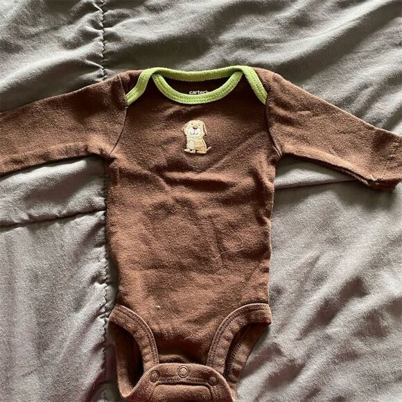 Carter's Brown and Green Bodysuit - Picture 1 of 3